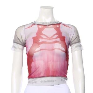 Ottolinger grey and pink mesh top